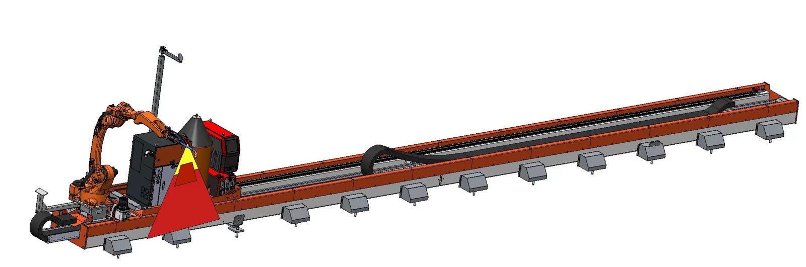 7-axis upright rail-mounted robotic welding workstation HLZZHJ-R-QJLX-12